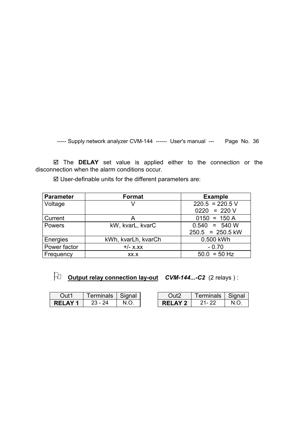 CIRCUTOR CVM144 Series User Manual | Page 37 / 58