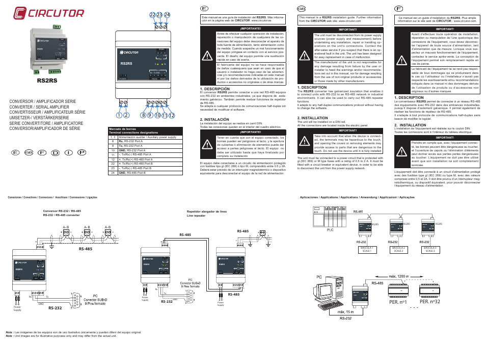 CIRCUTOR RS2RS User Manual | 2 pages