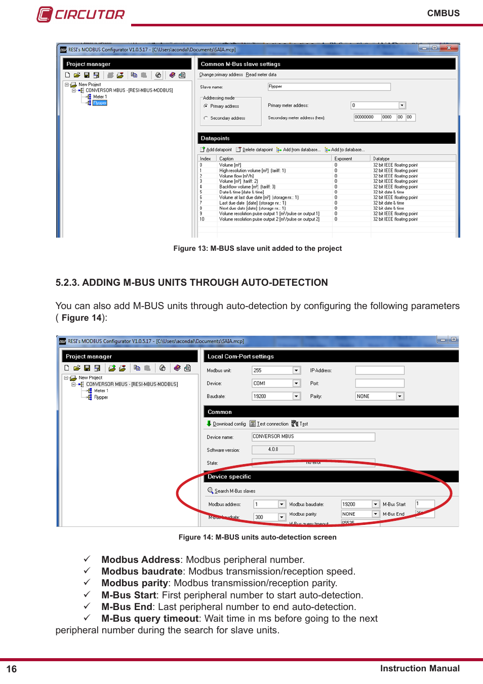 Adding m-bus units through auto-detection, Figure 13 | CIRCUTOR CMBUS series User Manual | Page 16 / 24