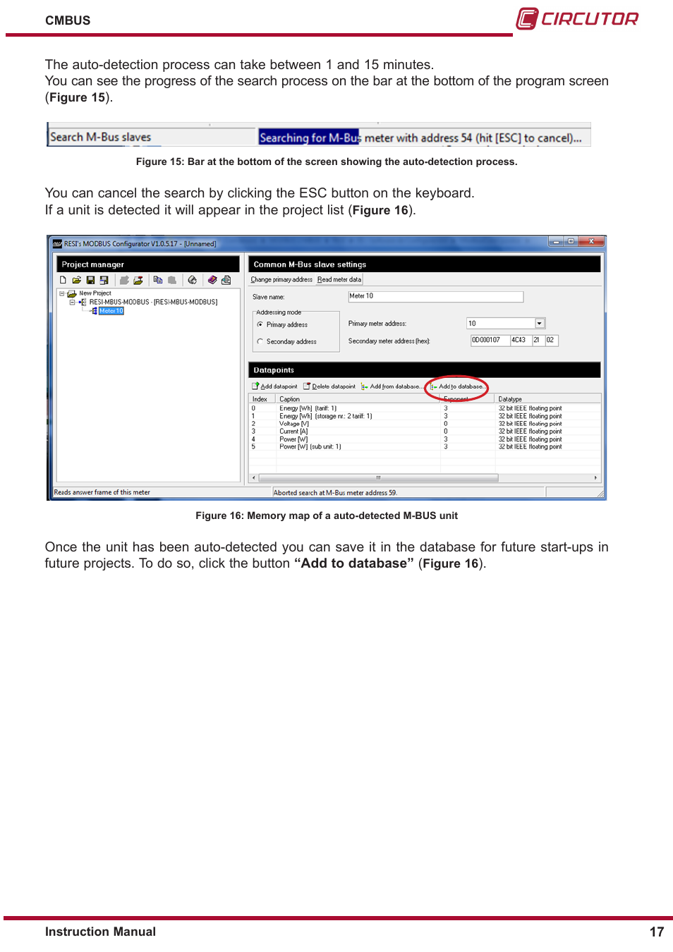 CIRCUTOR CMBUS series User Manual | Page 17 / 24