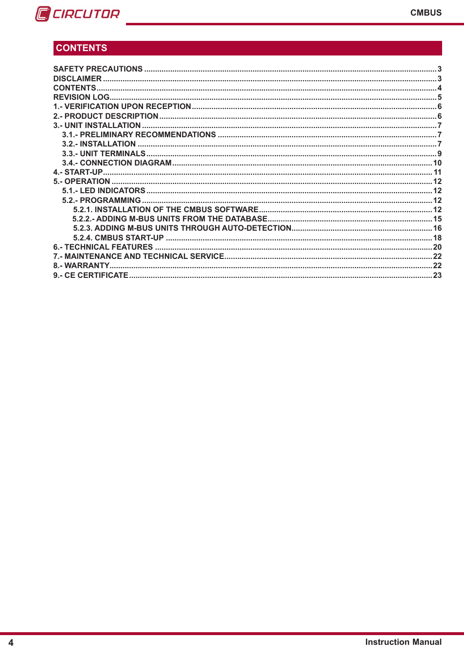 CIRCUTOR CMBUS series User Manual | Page 4 / 24