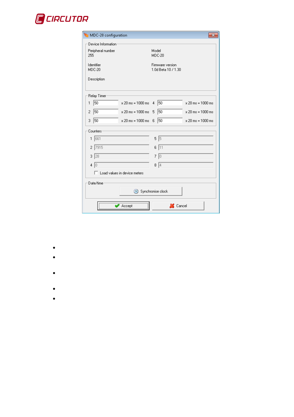 3 unit inputs and outputs, Unit inputs and outputs, Ee fig.7-6) | CIRCUTOR MDC-20 User Manual | Page 26 / 58