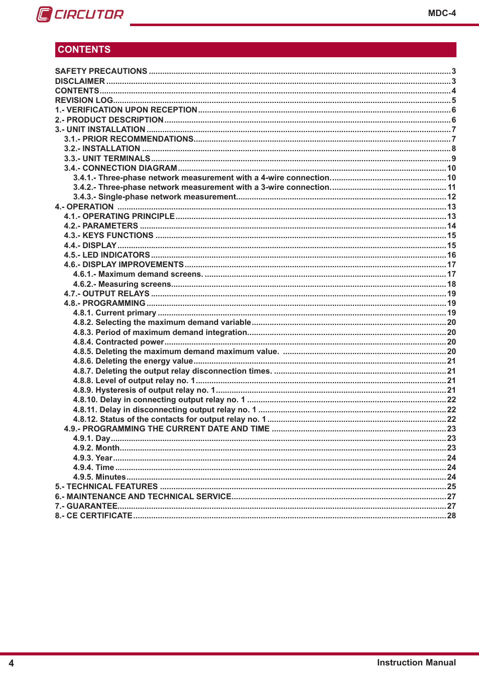 CIRCUTOR MDC-4 User Manual | Page 4 / 30