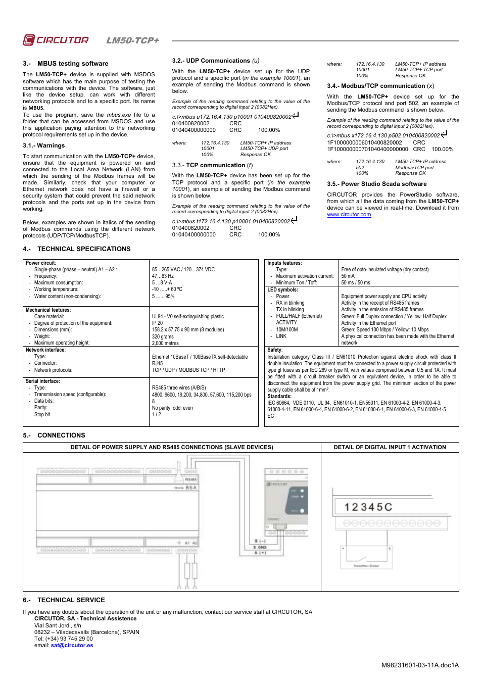 Lm50-tcp | CIRCUTOR LM50-TCP+ User Manual | Page 2 / 2
