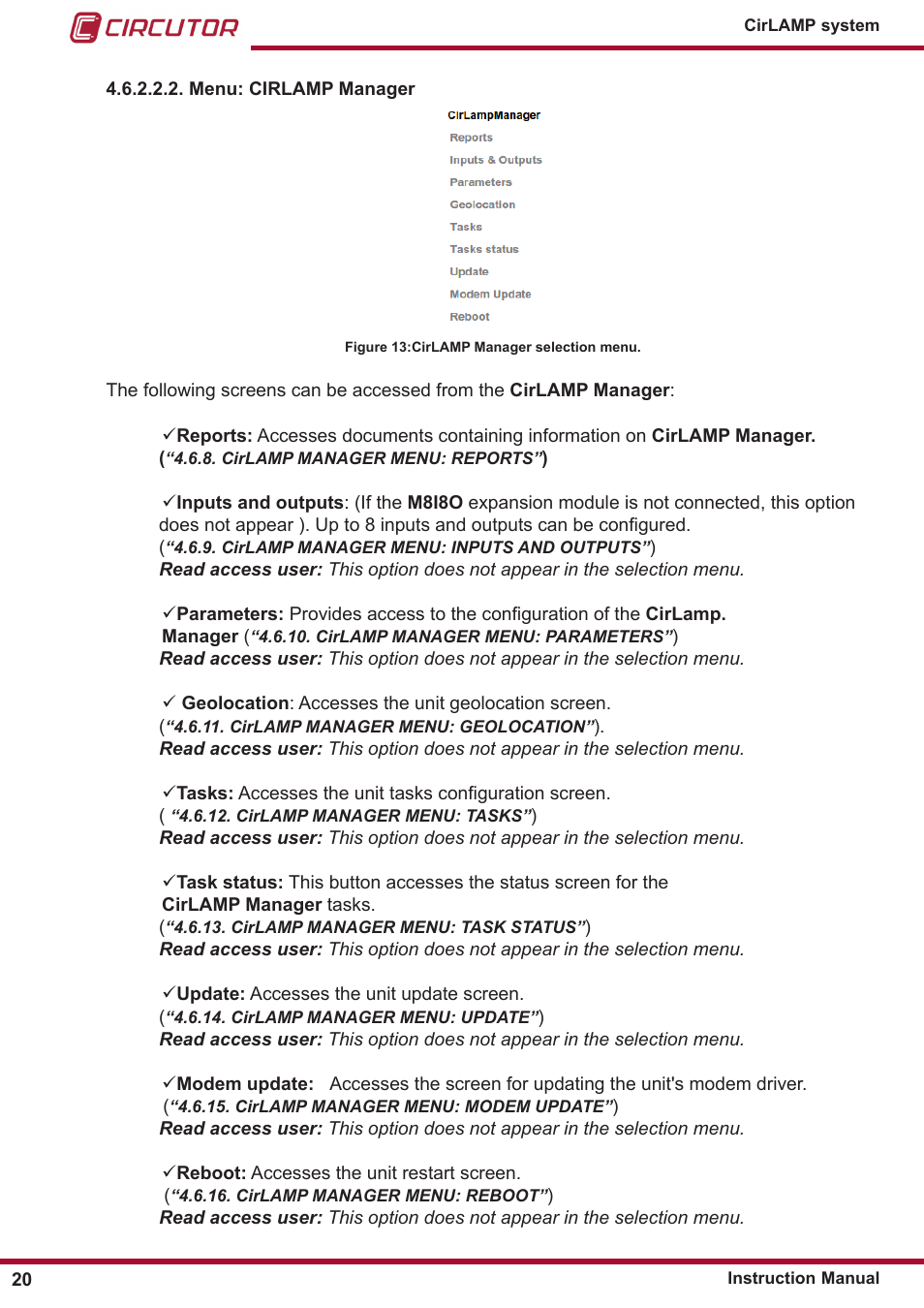 CIRCUTOR CIRLAMP Series User Manual | Page 20 / 102