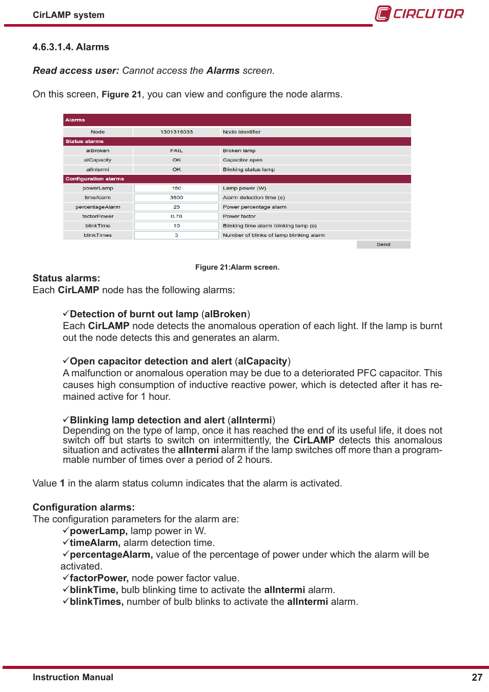 CIRCUTOR CIRLAMP Series User Manual | Page 27 / 102