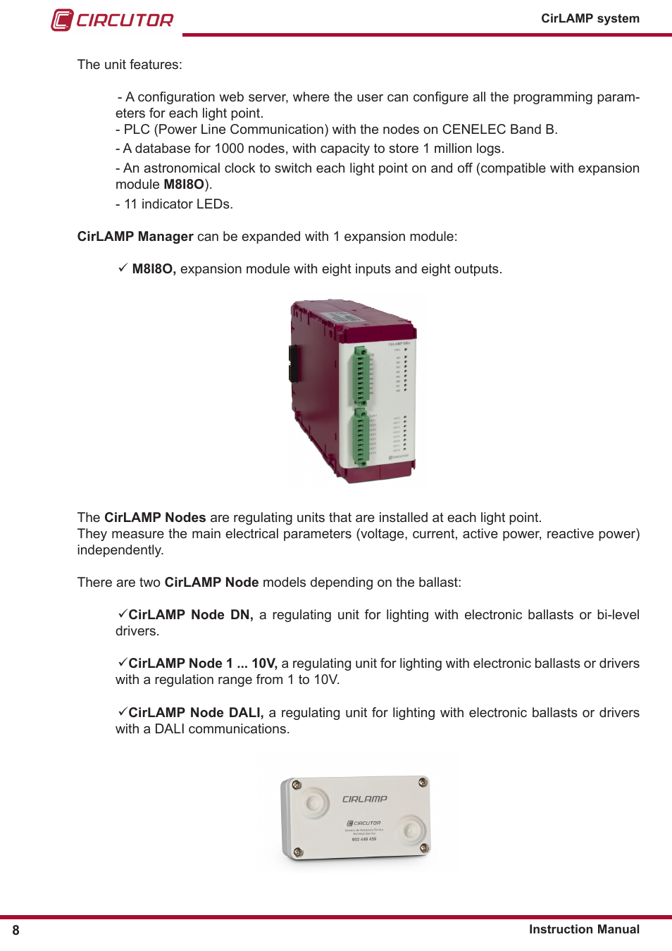 CIRCUTOR CIRLAMP Series User Manual | Page 8 / 102