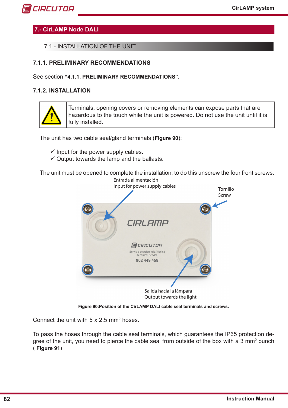 CIRCUTOR CIRLAMP Series User Manual | Page 82 / 102