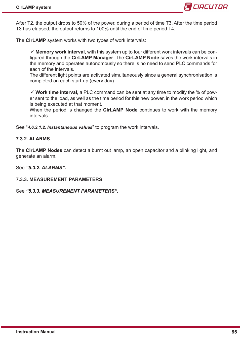CIRCUTOR CIRLAMP Series User Manual | Page 85 / 102