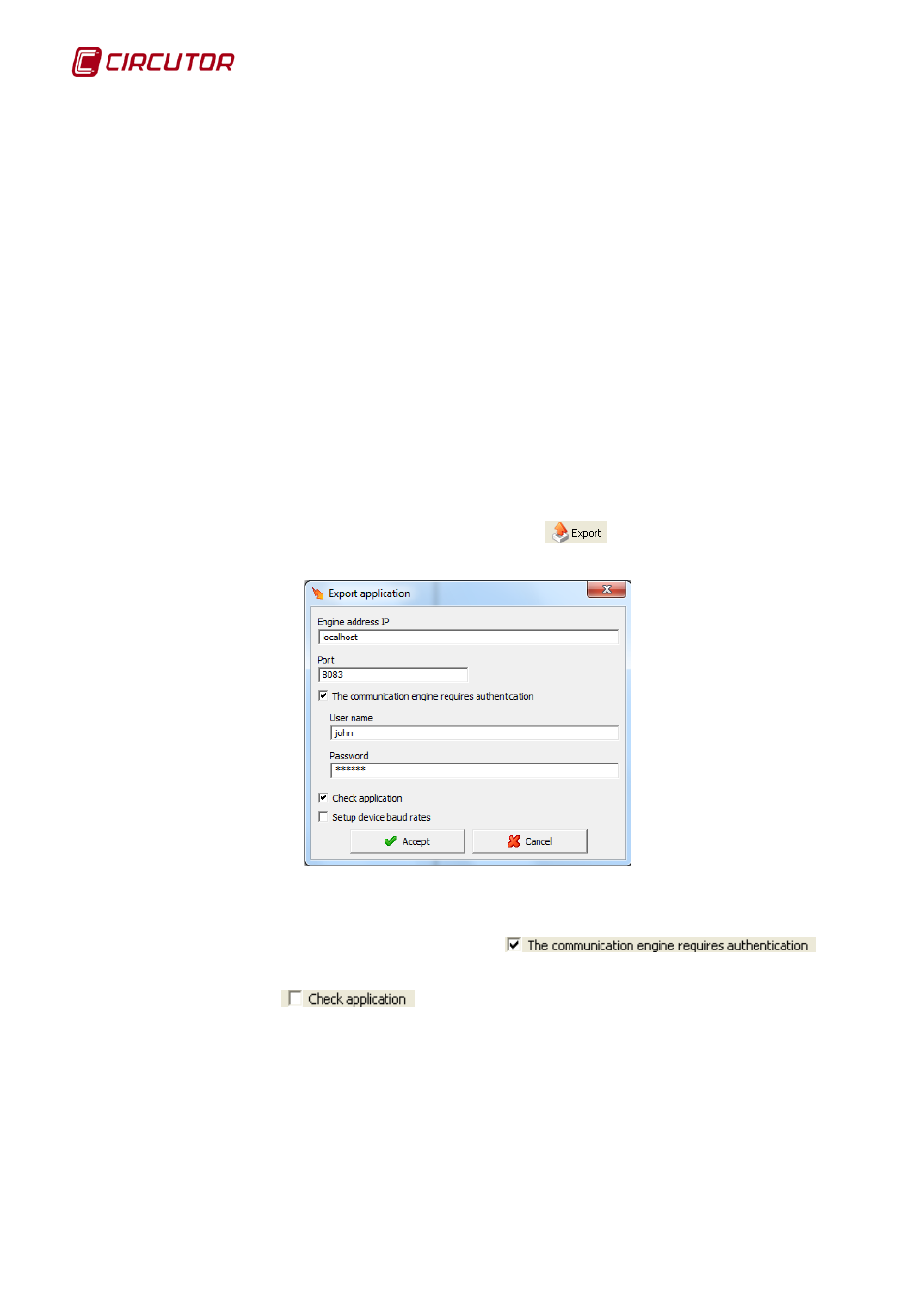 3 export the application to the engine, Export the application to the engine | CIRCUTOR PowerStudio Series User Manual | Page 16 / 42