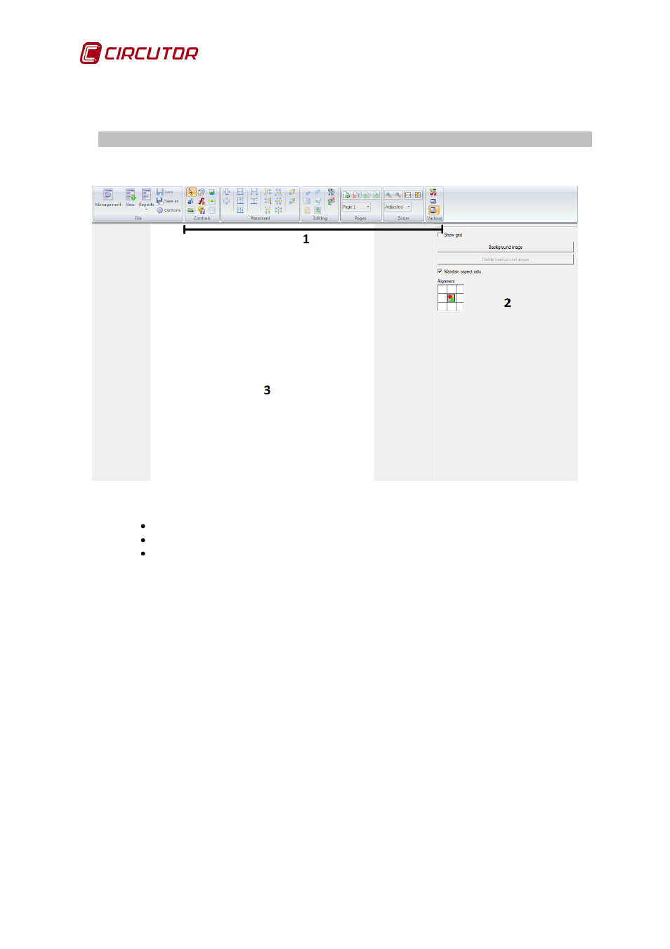 Report, Design, Window | Report design window | CIRCUTOR PowerStudio Series User Manual | Page 28 / 110