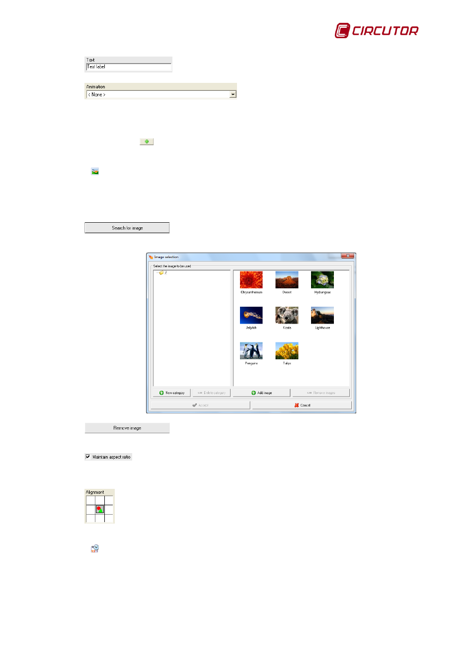 3 image control, 4 date control, Image control | Date control | CIRCUTOR PowerStudio Series User Manual | Page 31 / 110