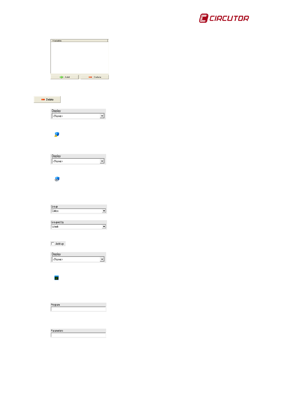 5 active events control, 6 event viewer control, 7 run control | Active events control, Event viewer control, Run control | CIRCUTOR PowerStudio Series User Manual | Page 49 / 110