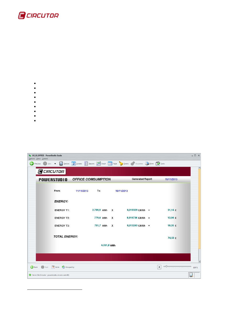 6 displaying reports, Displaying reports | CIRCUTOR PowerStudio Series User Manual | Page 18 / 110