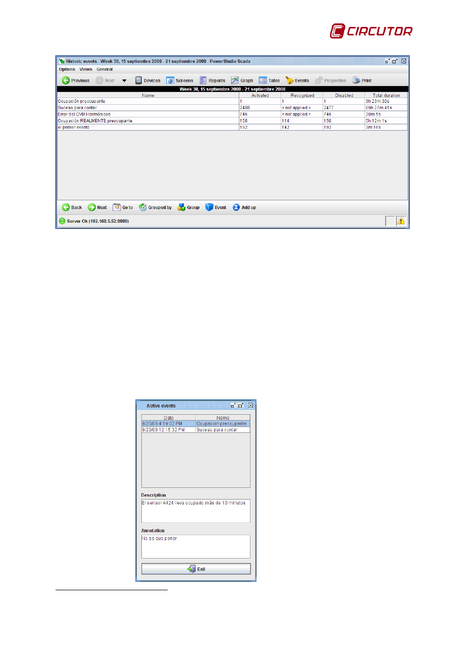 12 active and reported events, Active and reported events | CIRCUTOR PowerStudio Series User Manual | Page 71 / 110