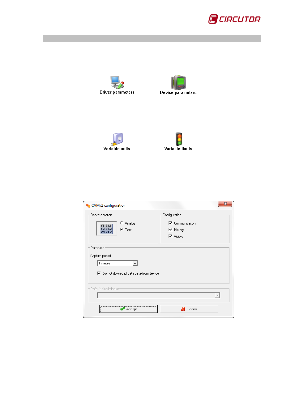 Driver options, 1 driver parameters, Cvm-k2 | Driver parameters, 1 driver options | CIRCUTOR PowerStudio Series User Manual | Page 115 / 292