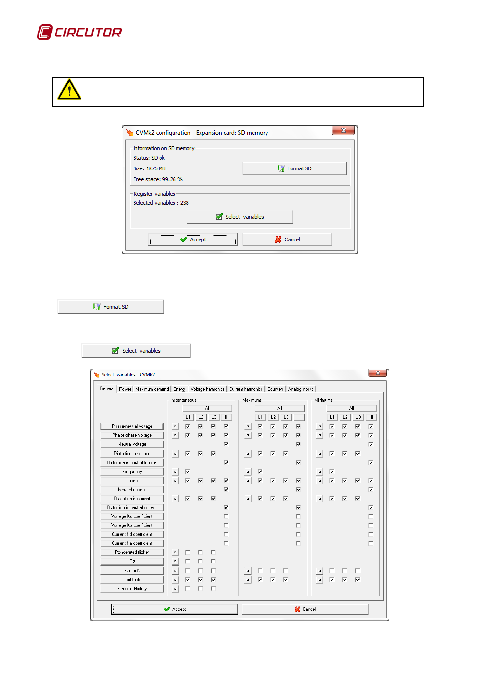 4 sd memory, Sd memory | CIRCUTOR PowerStudio Series User Manual | Page 128 / 292