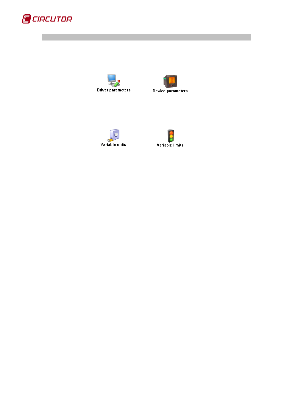 Driver options, 1 device parameters, Cvm-mini | Nrg-96, Cvm-net, Device parameters | CIRCUTOR PowerStudio Series User Manual | Page 132 / 292