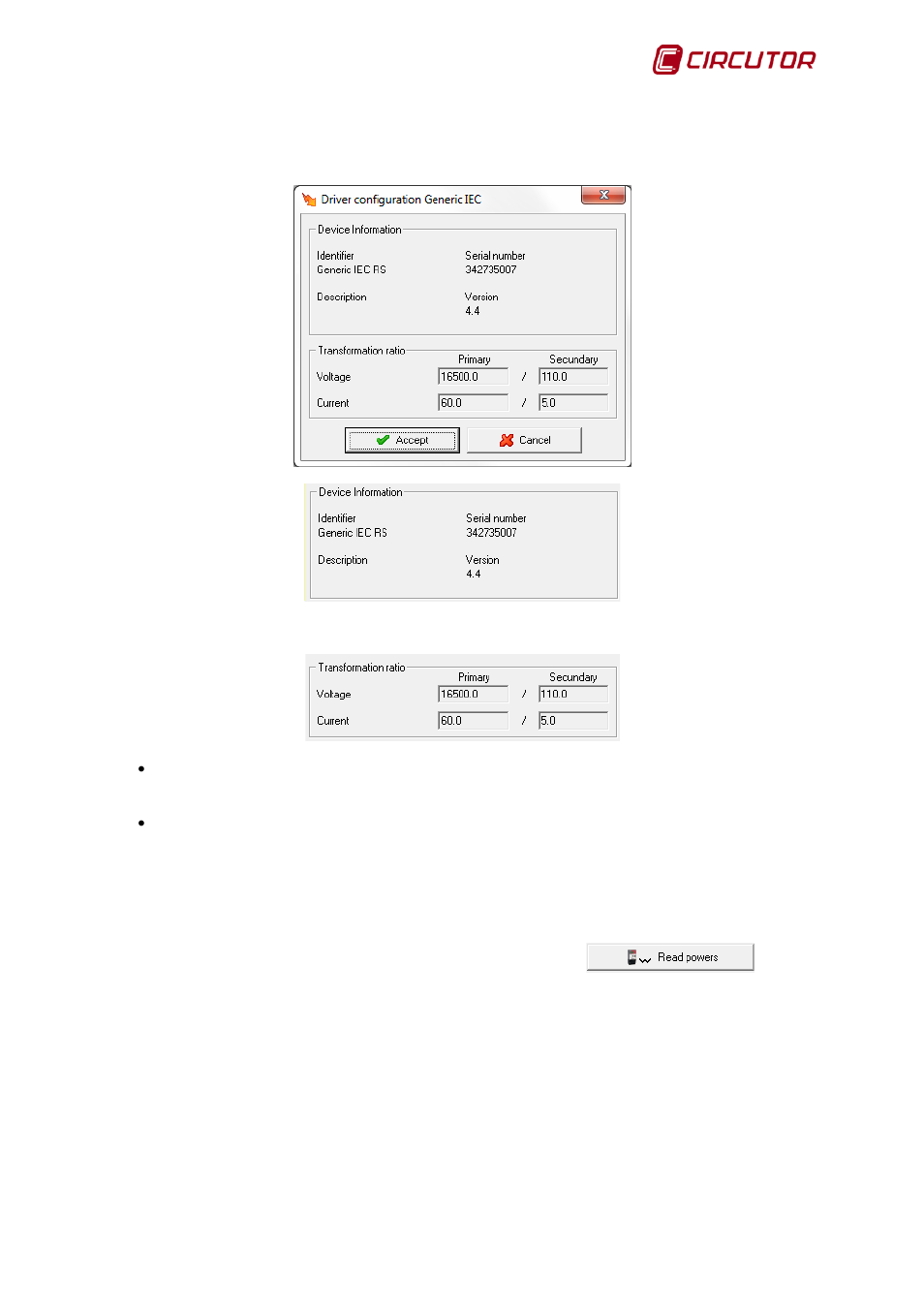 1 device parameters, 2 contracted power, Device parameters | Contracted power | CIRCUTOR PowerStudio Series User Manual | Page 169 / 292