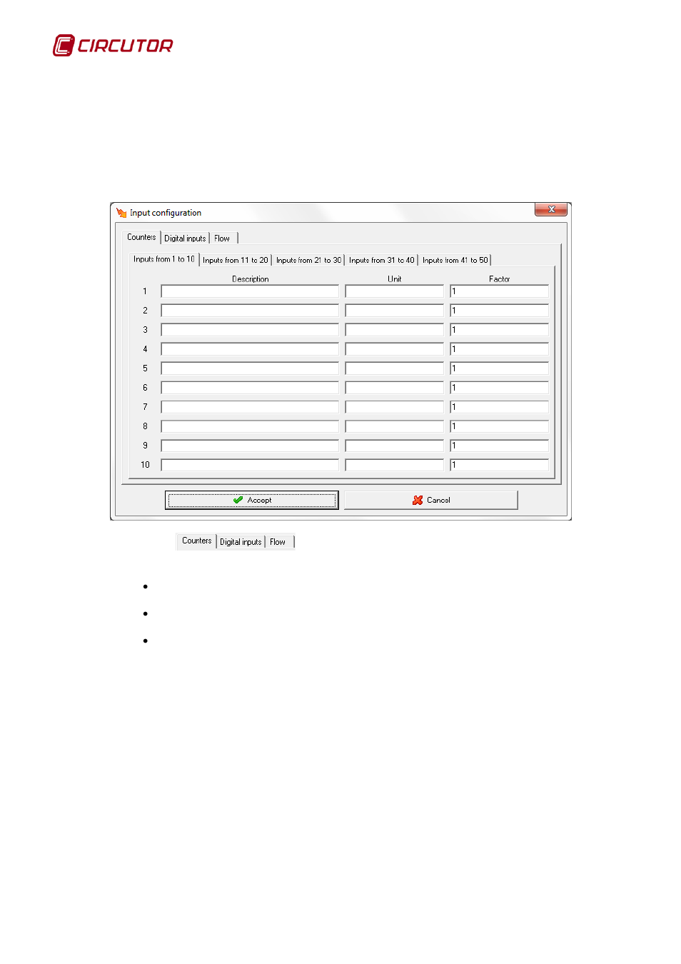 2 inputs, Inputs | CIRCUTOR PowerStudio Series User Manual | Page 198 / 292