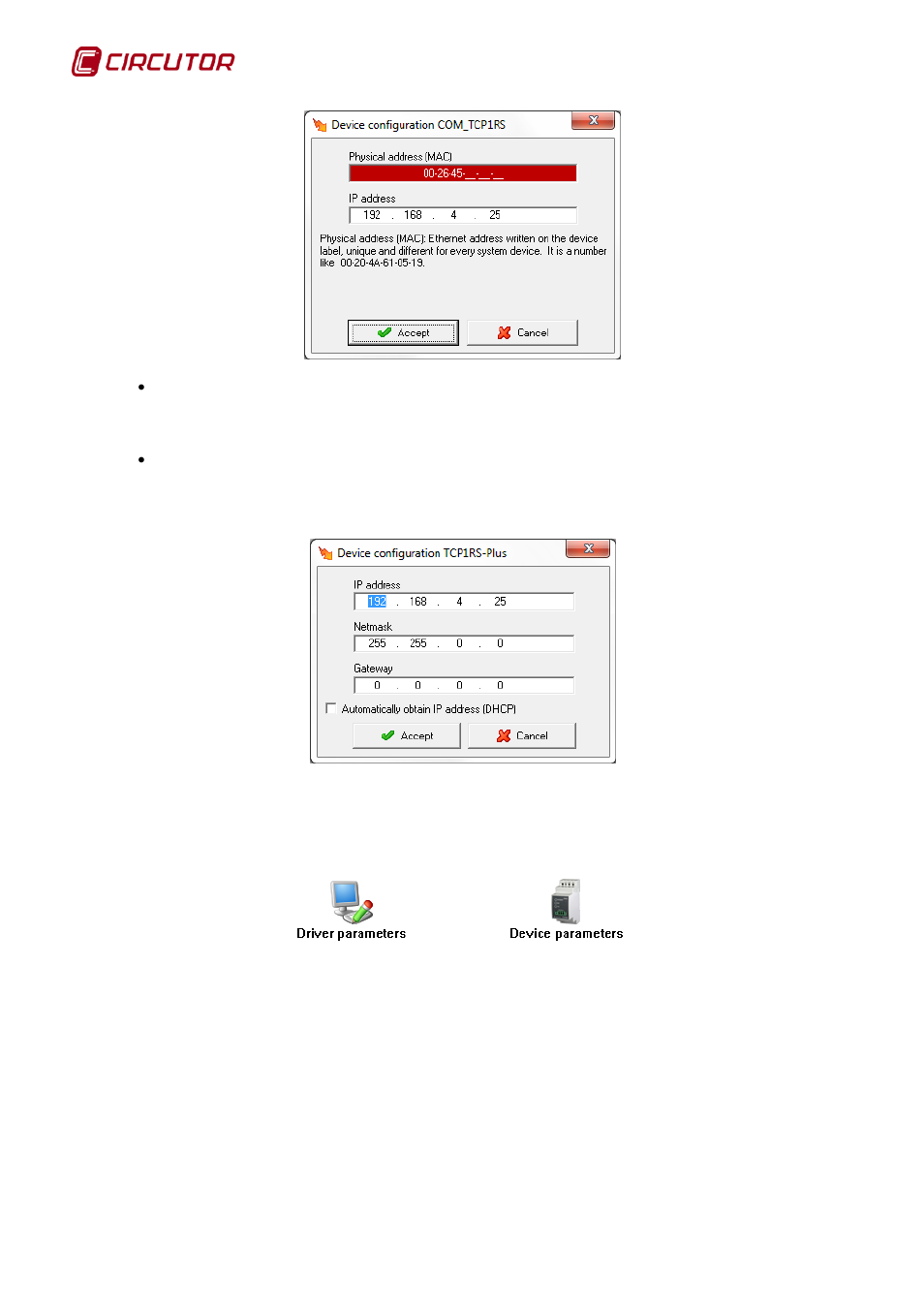 Driver options, 1 device parameters, Device parameters | 1 driver options | CIRCUTOR PowerStudio Series User Manual | Page 242 / 292
