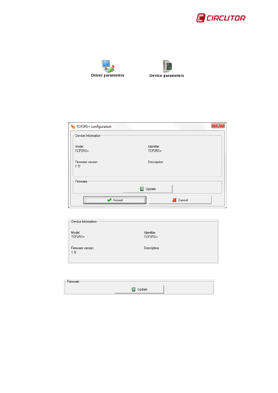 2 driver options, 1 device parameters, Driver options | Device parameters | CIRCUTOR PowerStudio Series User Manual | Page 247 / 292