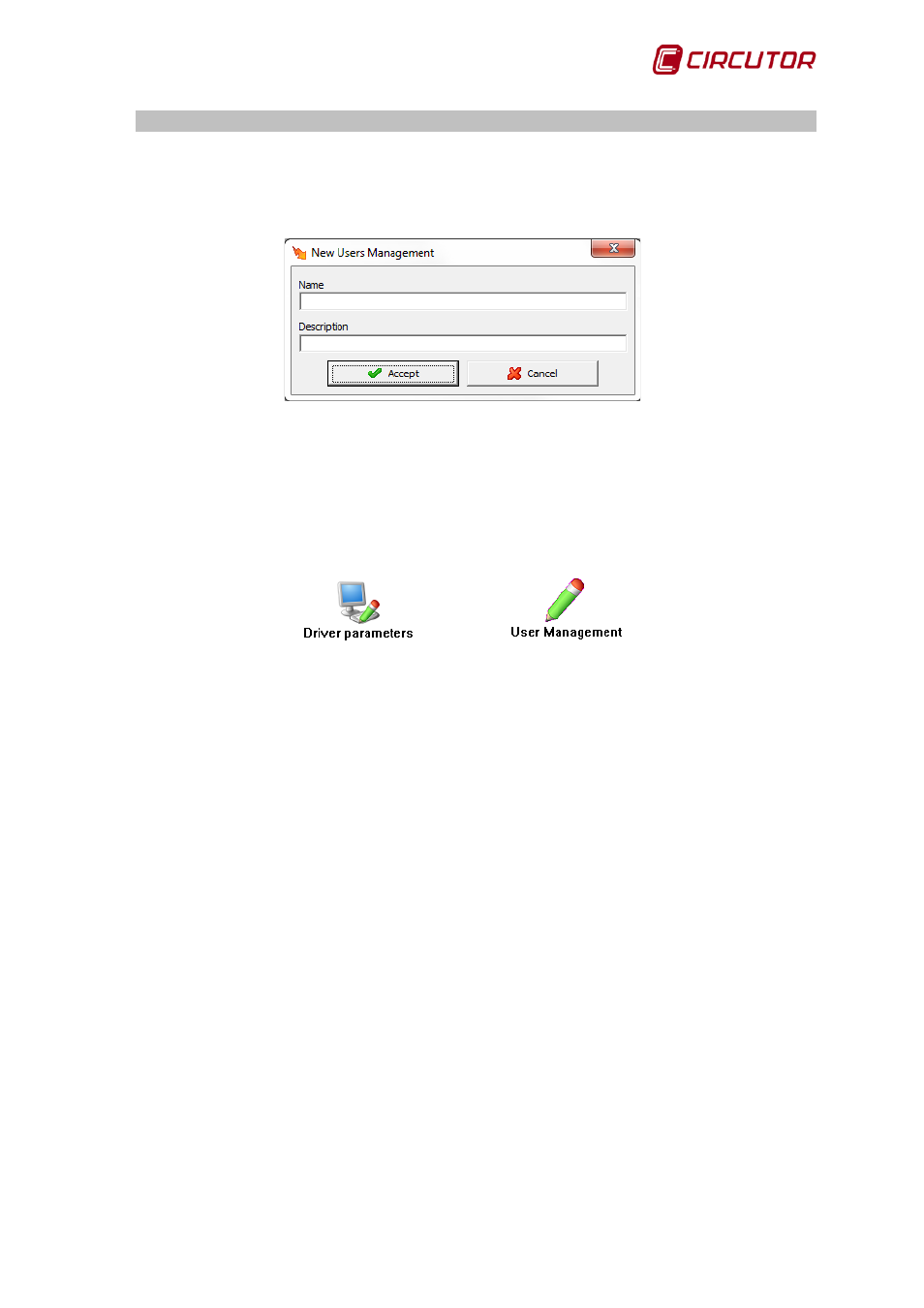 Driver options, 1 driver parameters, 2 user management | Gusers, User, Management, Driver parameters, User management, Gusers / user management, 1 driver options | CIRCUTOR PowerStudio Series User Manual | Page 257 / 292