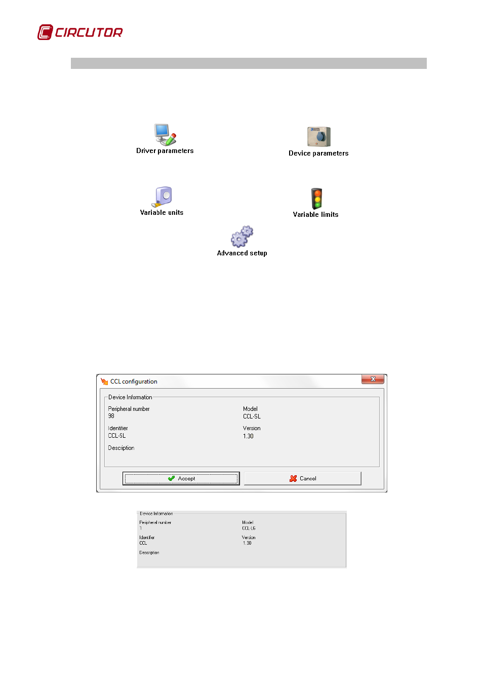 Driver options, 1 device parameters, Device parameters | 1 driver options | CIRCUTOR PowerStudio Series User Manual | Page 34 / 292