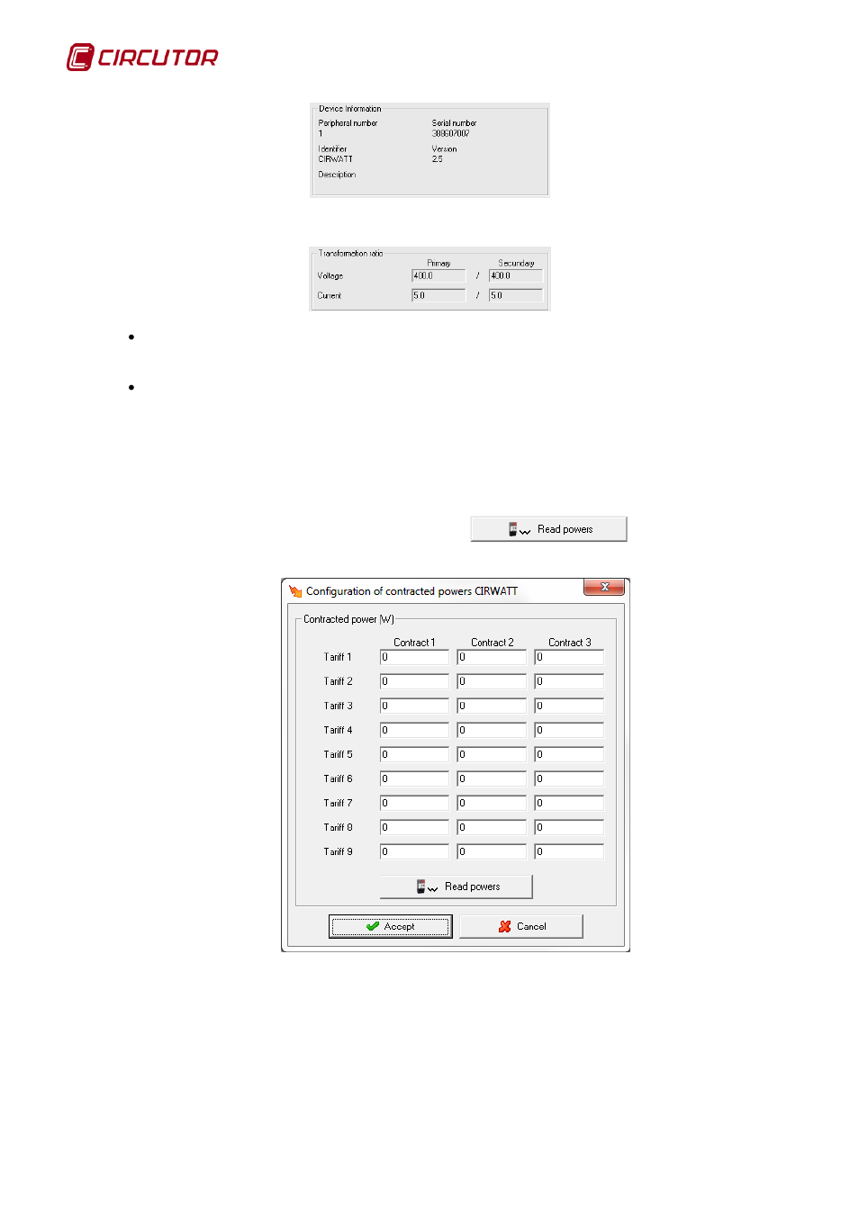 3 contracted power, Contracted power | CIRCUTOR PowerStudio Series User Manual | Page 44 / 292