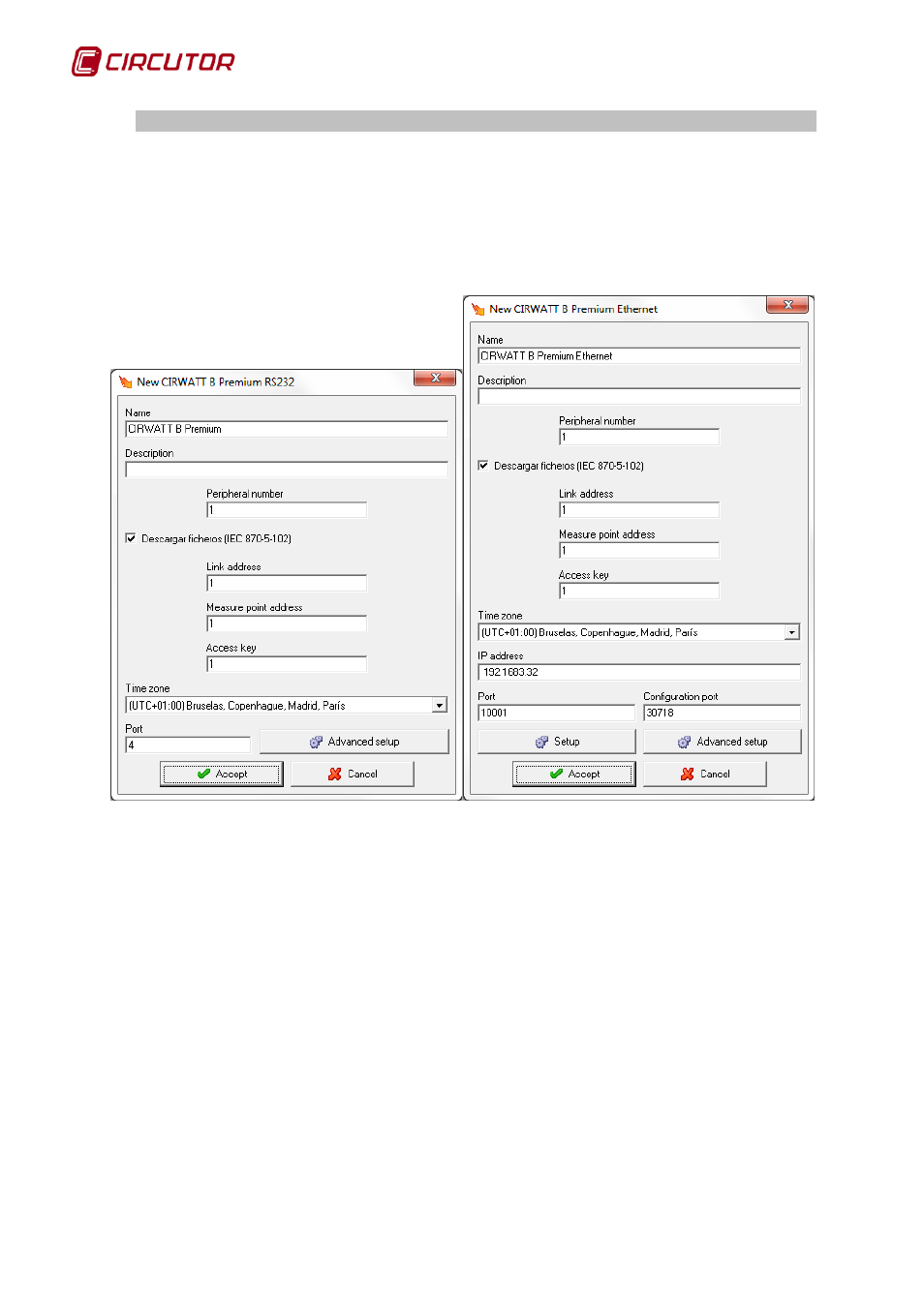 Download with protocol iec 870-5-102, Cirwatt, Premium | CIRCUTOR PowerStudio Series User Manual | Page 50 / 292