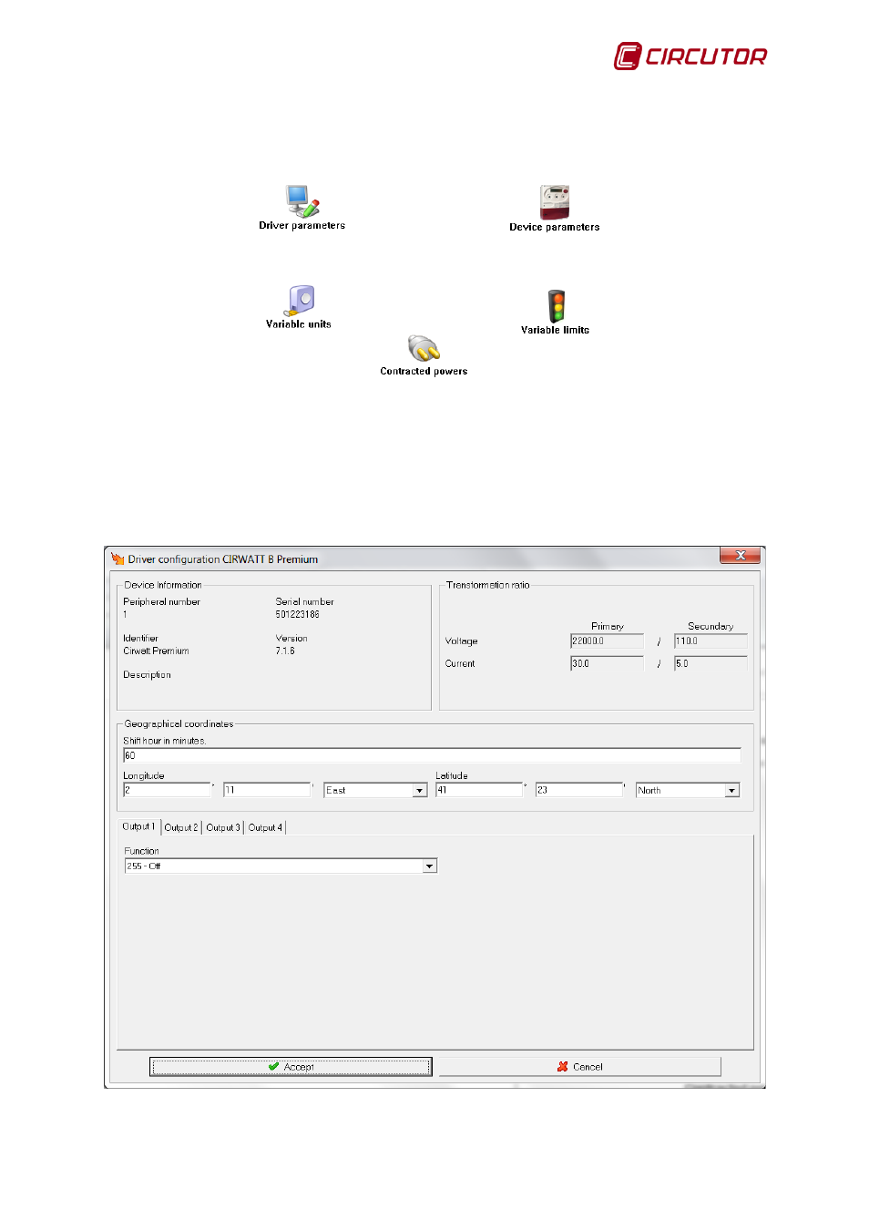 2 driver options, 1 device parameters, Driver options | Device parameters | CIRCUTOR PowerStudio Series User Manual | Page 51 / 292