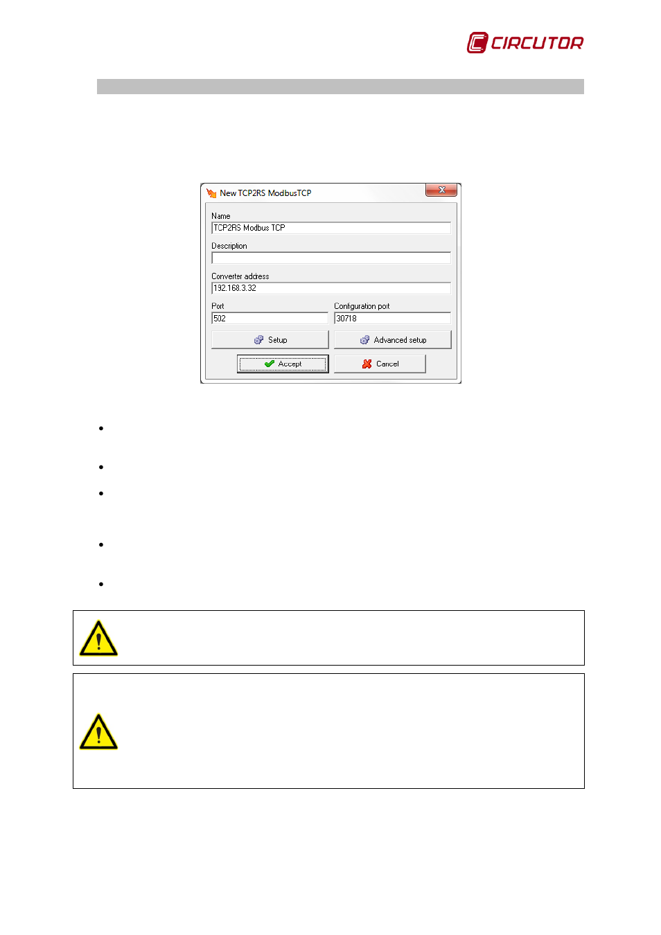 Tcp2rs, Modbustcp, Converter | Tcp2rs modbustcp converter | CIRCUTOR PowerStudio Series User Manual | Page 81 / 292
