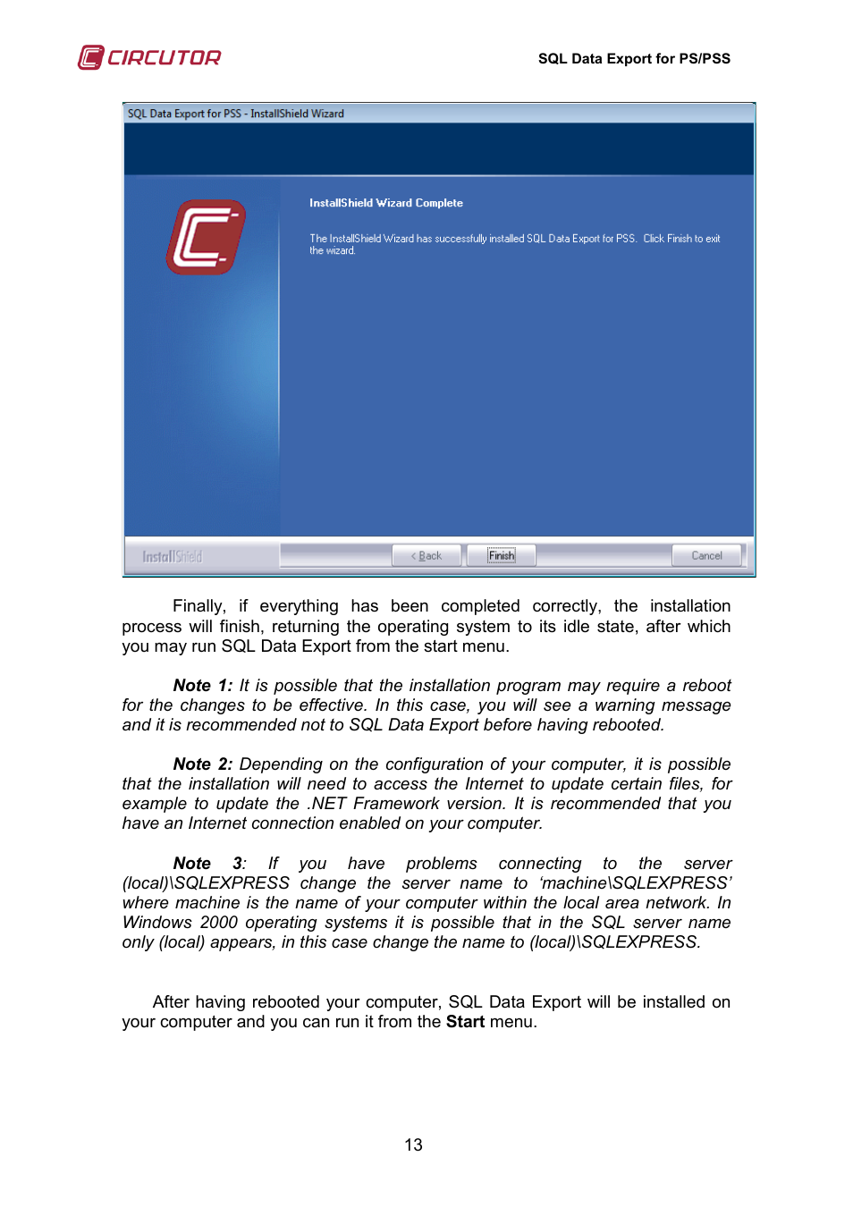CIRCUTOR SQL Data Export User Manual | Page 13 / 28