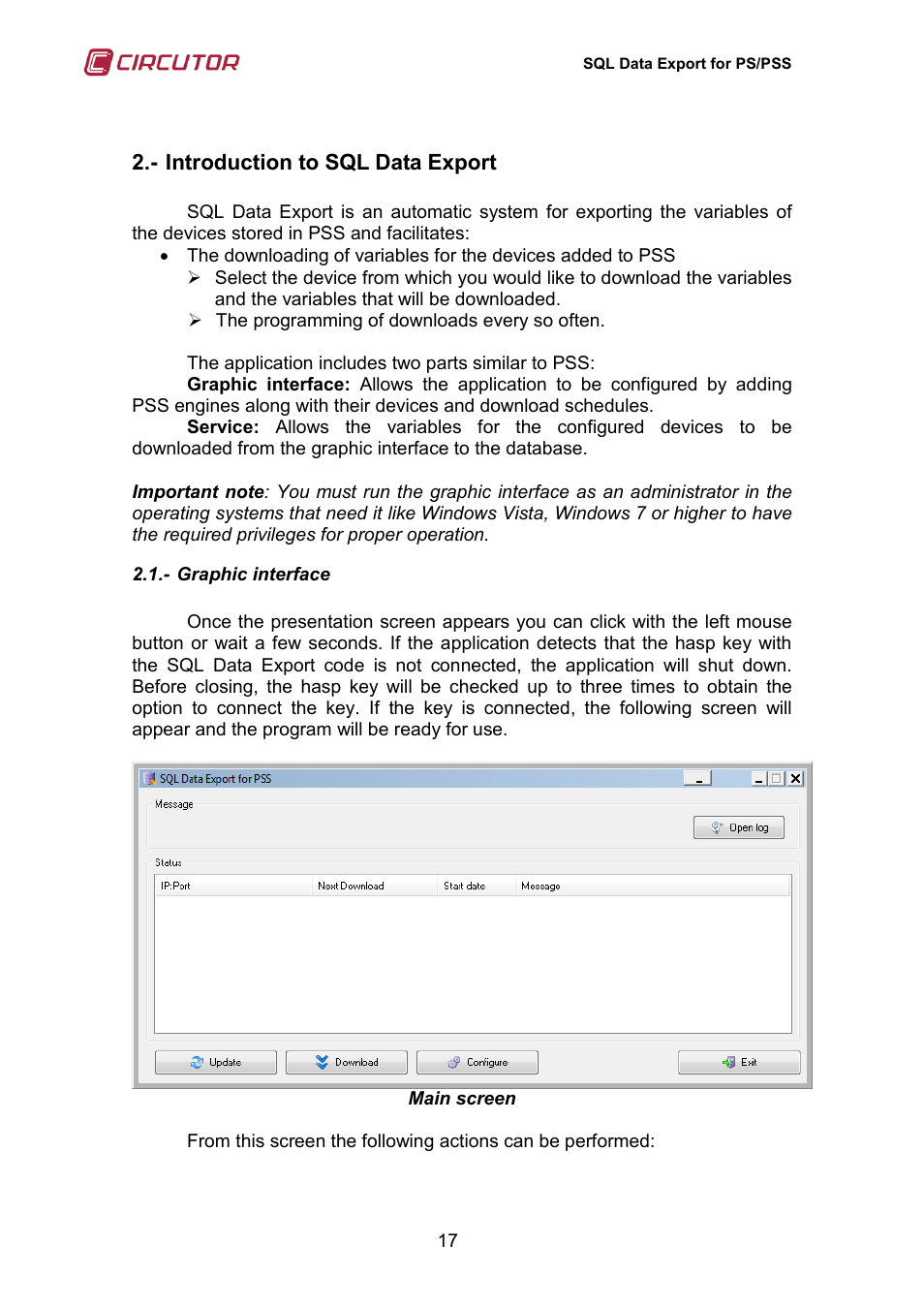 CIRCUTOR SQL Data Export User Manual | Page 17 / 28