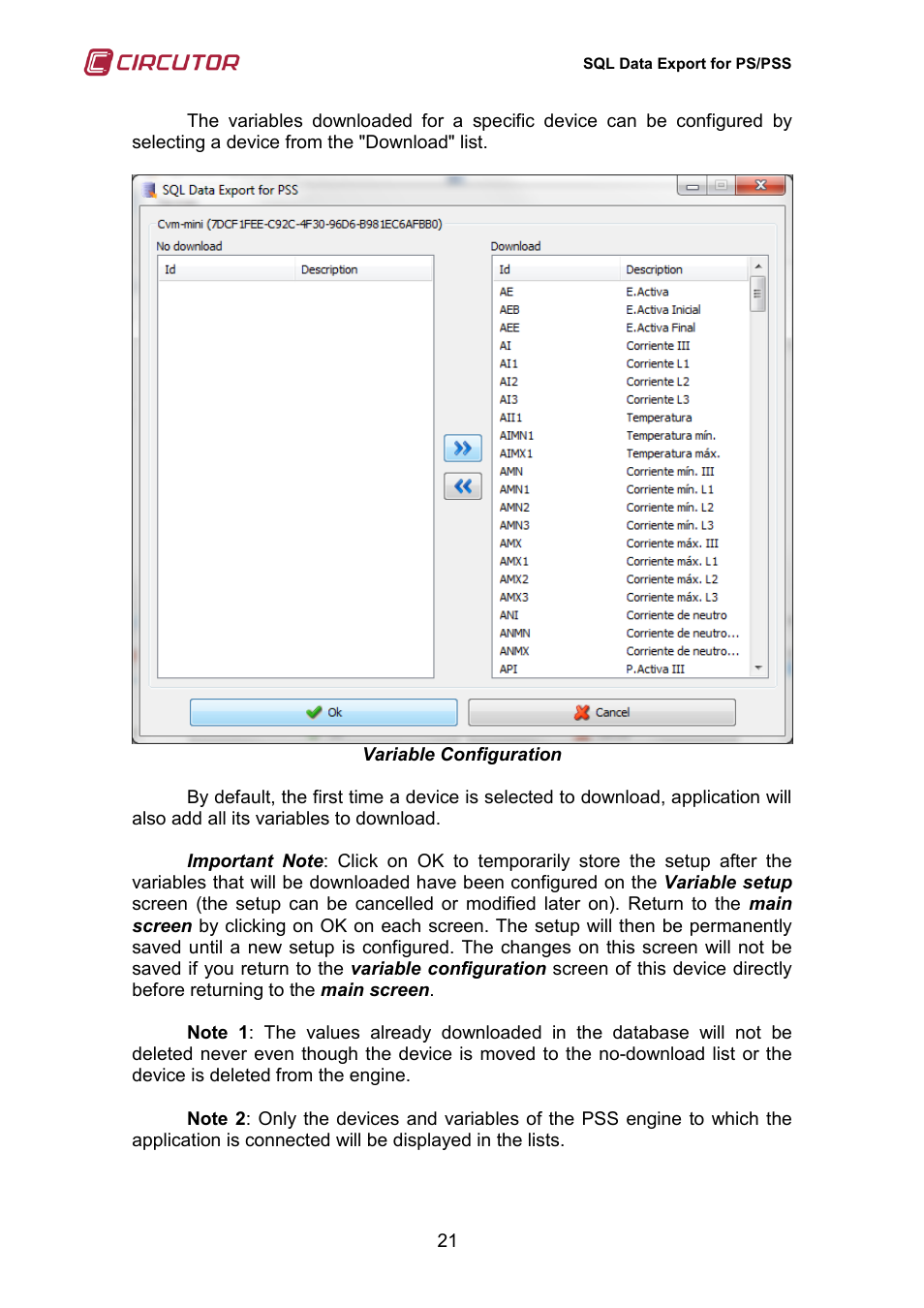 CIRCUTOR SQL Data Export User Manual | Page 21 / 28