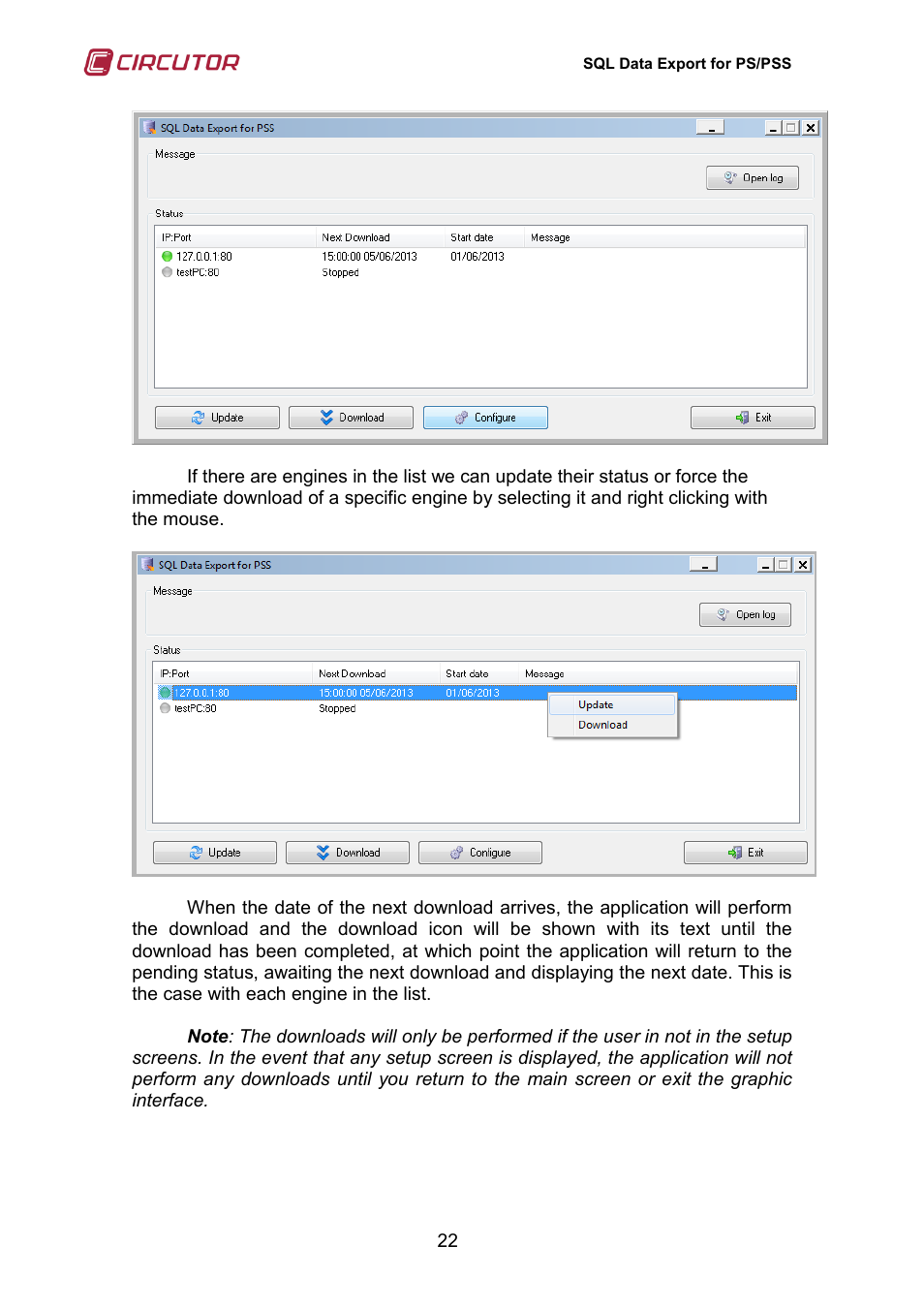 CIRCUTOR SQL Data Export User Manual | Page 22 / 28