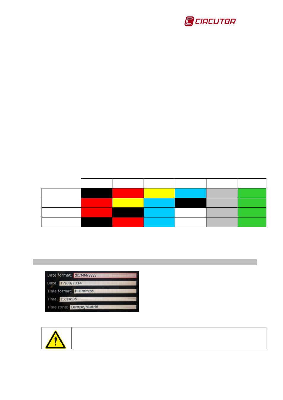 2 time to switch off display, 3 contrast, 4 time to lock keyboard | 5 password, 6 phase colours, 7 screen background, 2 clock setup, Time to switch off display, Contrast, Time to lock keyboard | CIRCUTOR AR6 Series User Manual | Page 23 / 69