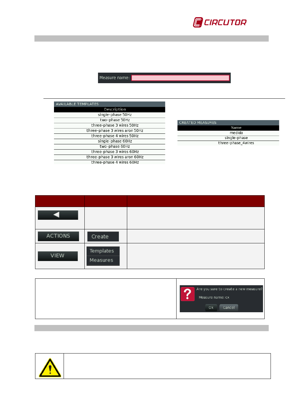 1 create, 2 modify, Reate | Odify | CIRCUTOR AR6 Series User Manual | Page 27 / 69