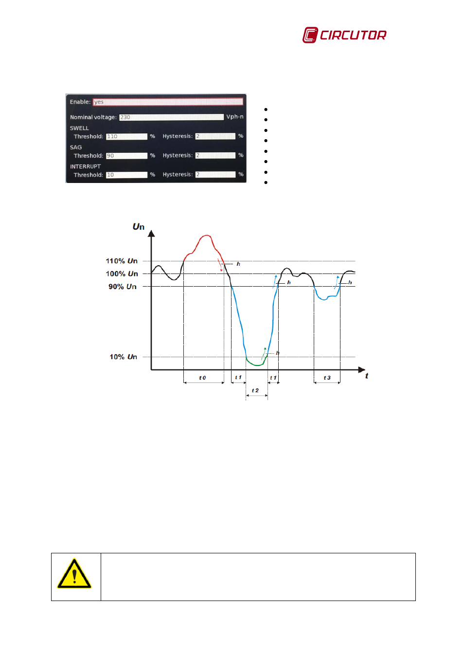 4 events setup (evq setup), Events setup (evq setup) | CIRCUTOR AR6 Series User Manual | Page 31 / 69