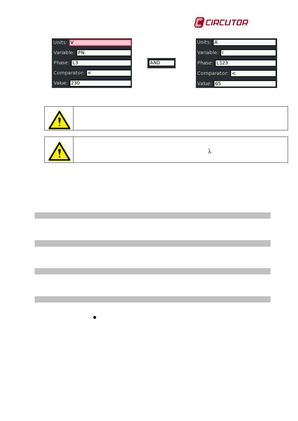 9 recording trigger conditions, 3 clear, 4 clear all | 5 remove, 6 activate, Recordingtrigger conditions, Lear, Lear all, Remove, Ctivate | CIRCUTOR AR6 Series User Manual | Page 35 / 69