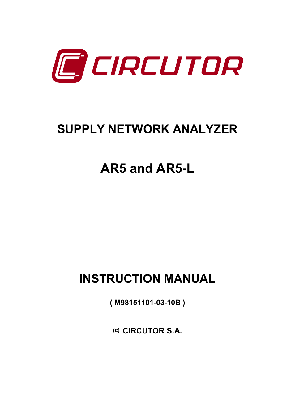 CIRCUTOR AR5L Series User Manual | 52 pages