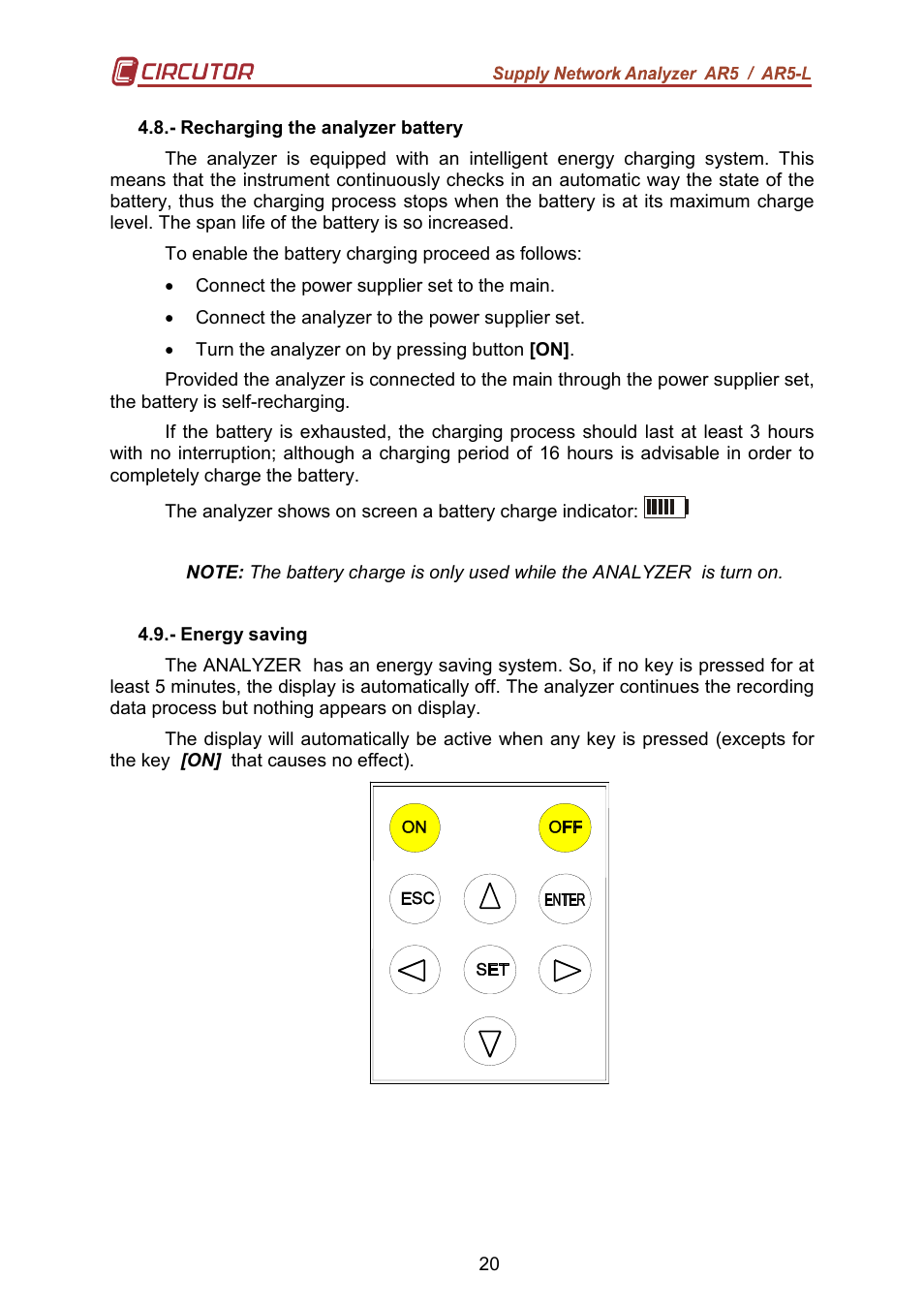 CIRCUTOR AR5L Series User Manual | Page 20 / 52