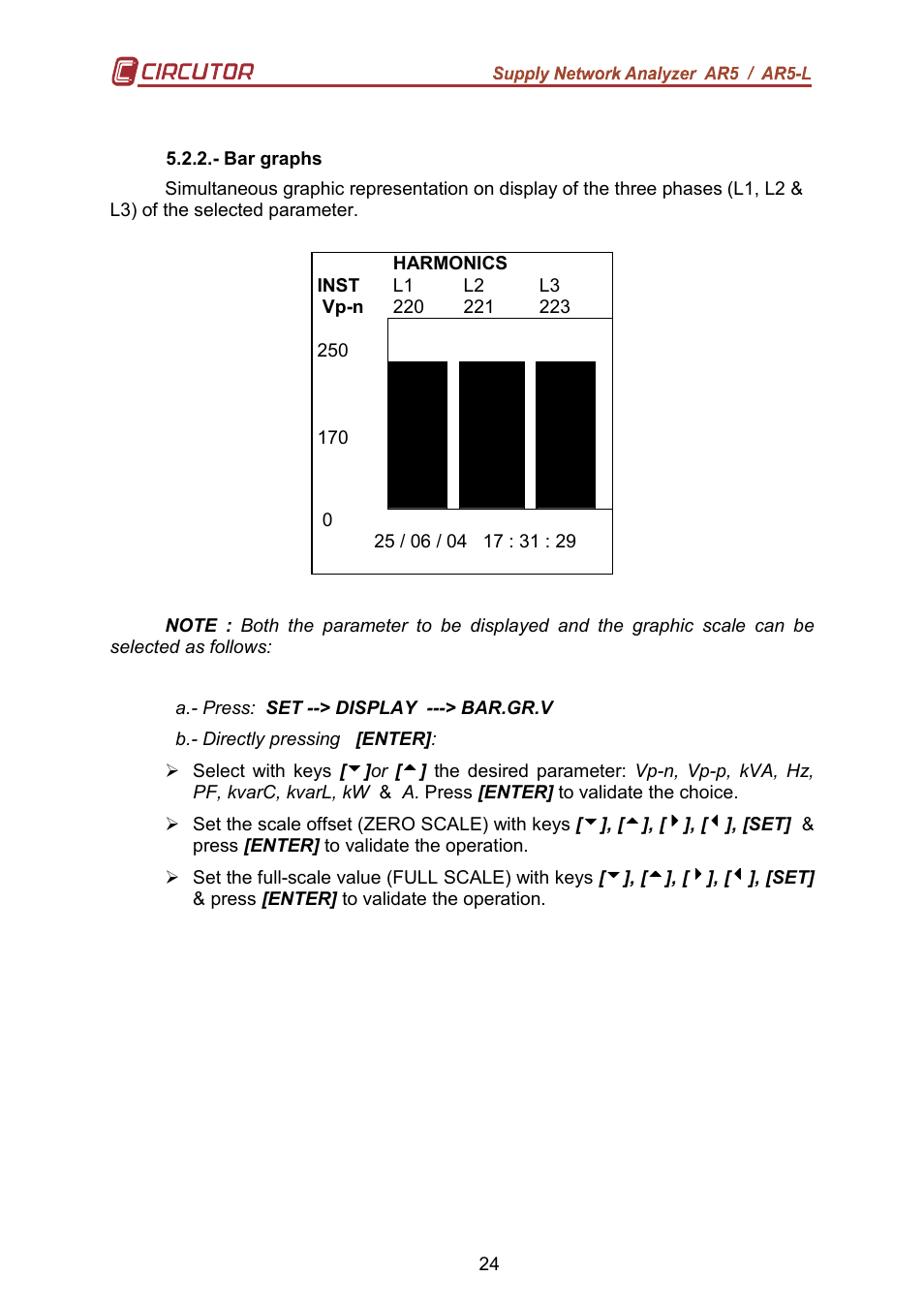 CIRCUTOR AR5L Series User Manual | Page 24 / 52