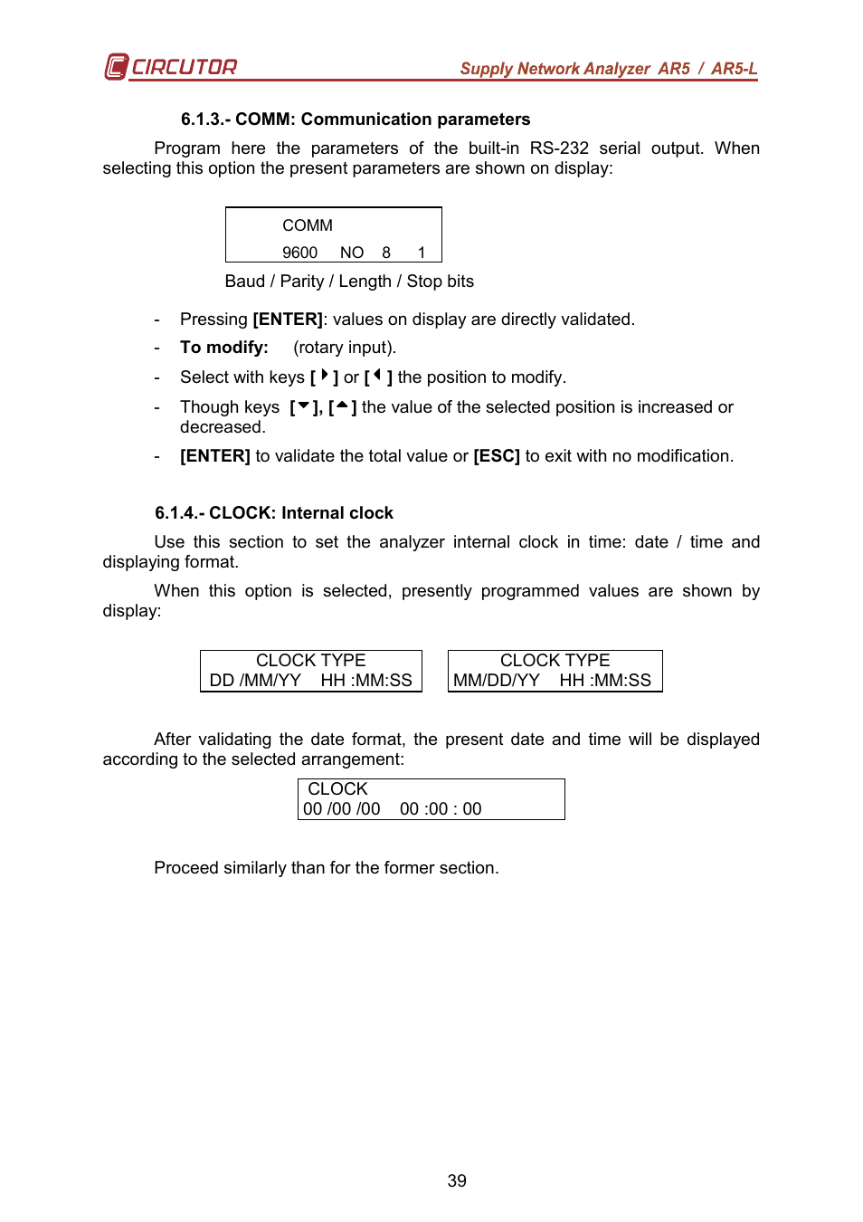 CIRCUTOR AR5L Series User Manual | Page 39 / 52