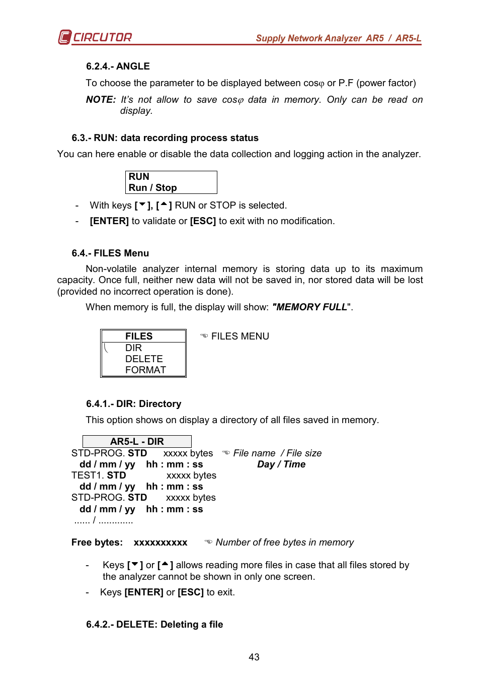 CIRCUTOR AR5L Series User Manual | Page 43 / 52