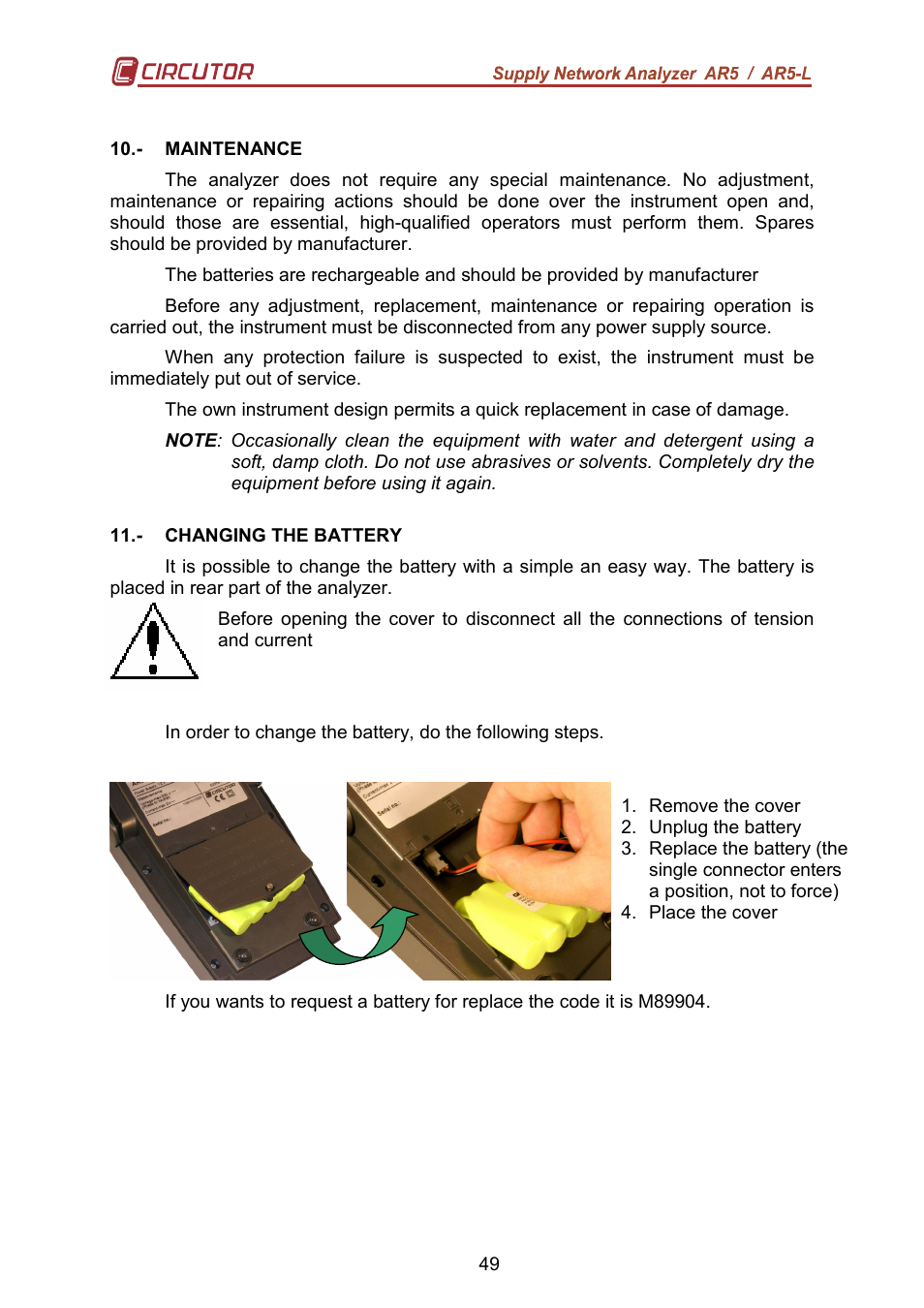 CIRCUTOR AR5L Series User Manual | Page 49 / 52
