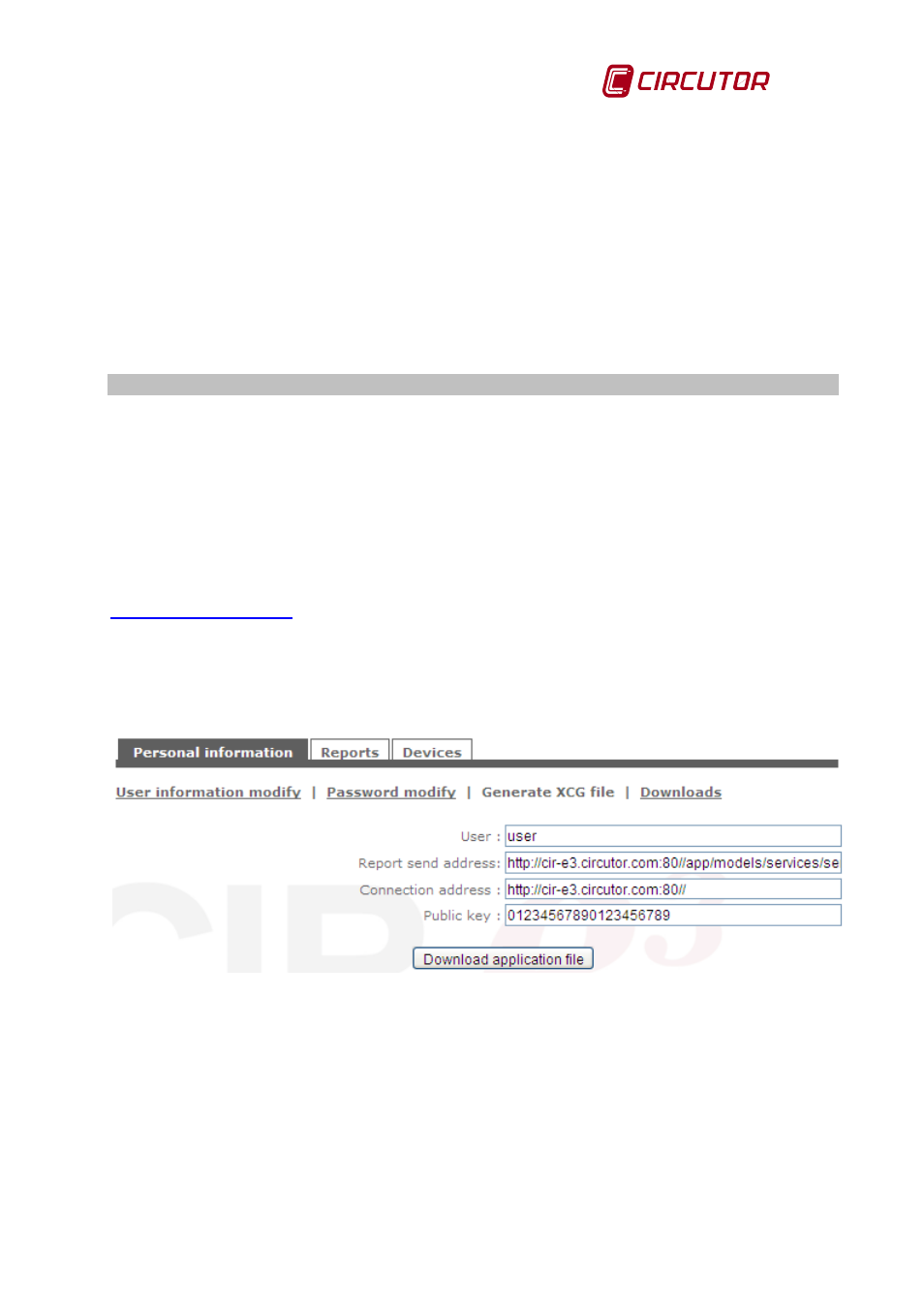 Downloading the .xcg identification file, Ownloading the, Xcg identification file | CIRCUTOR CIRe3 Series User Manual | Page 19 / 50