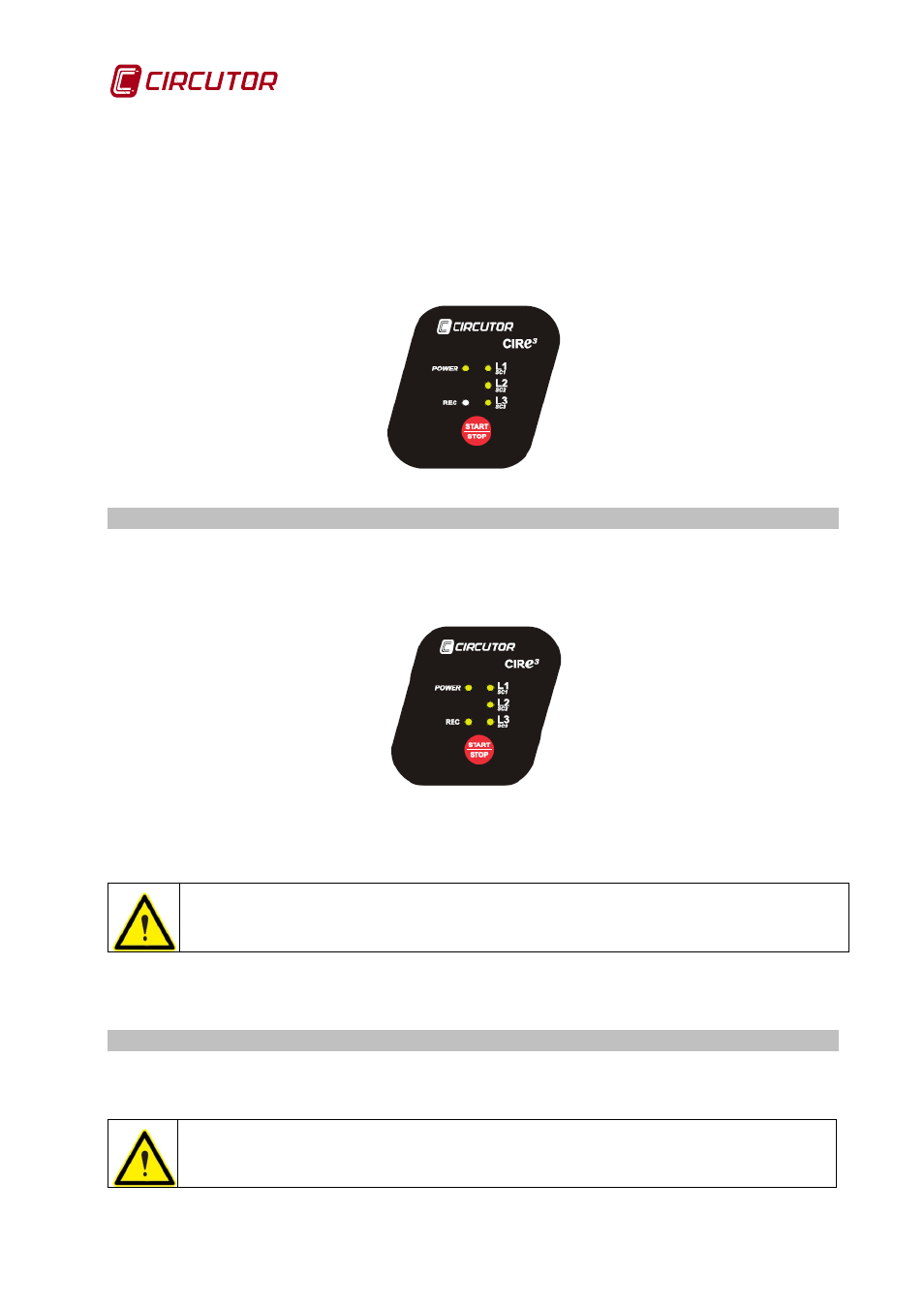 Start/stop button, Safe extraction of the sd memory card, Start/stop | Button, Extraction, Of the, Memory card | CIRCUTOR CIRe3 Series User Manual | Page 34 / 50