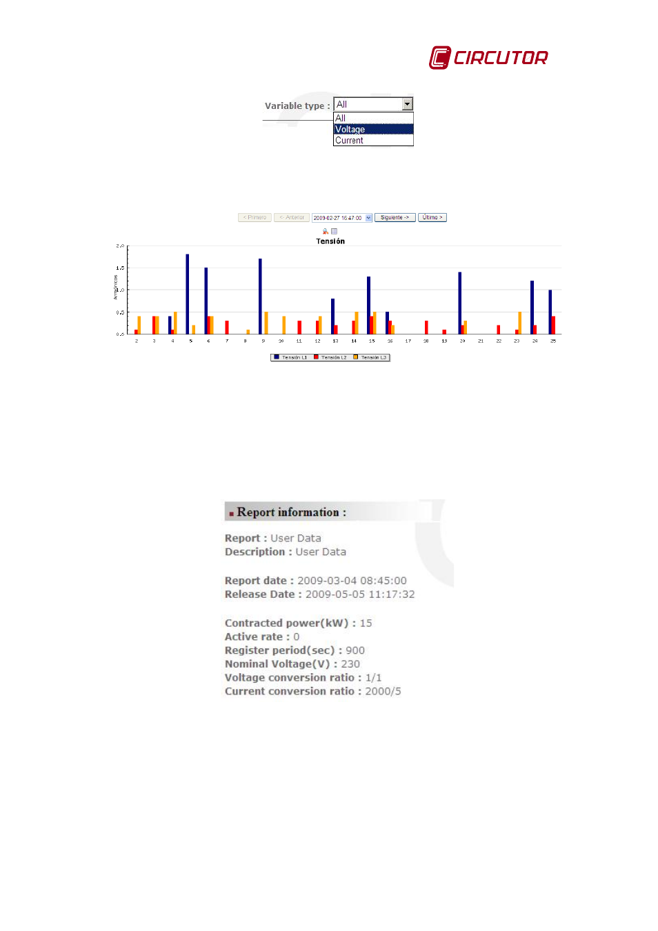 Report information, Fig. 6-43 | CIRCUTOR CIRe3 Series User Manual | Page 41 / 50