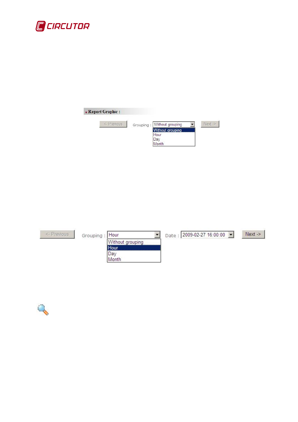 Report graphics: grouping | CIRCUTOR CIRe3 Series User Manual | Page 42 / 50